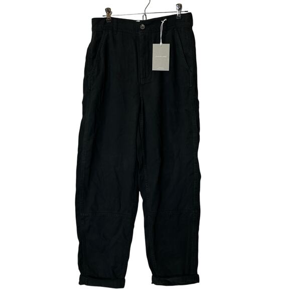 Everlane The Tencel Relaxed Chino Pants Black High Rise Women's 4 NWT Pockets - Picture 2 of 13